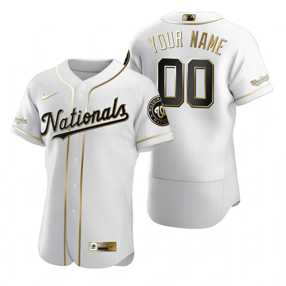 Washington Nationals Customized Nike White Stitched MLB Flex Base Golden Edition Jersey,We sell and wholesale Washington Nationals Customized Nike White Stitched MLB Flex Base Golden Edition Jersey on line form chian!